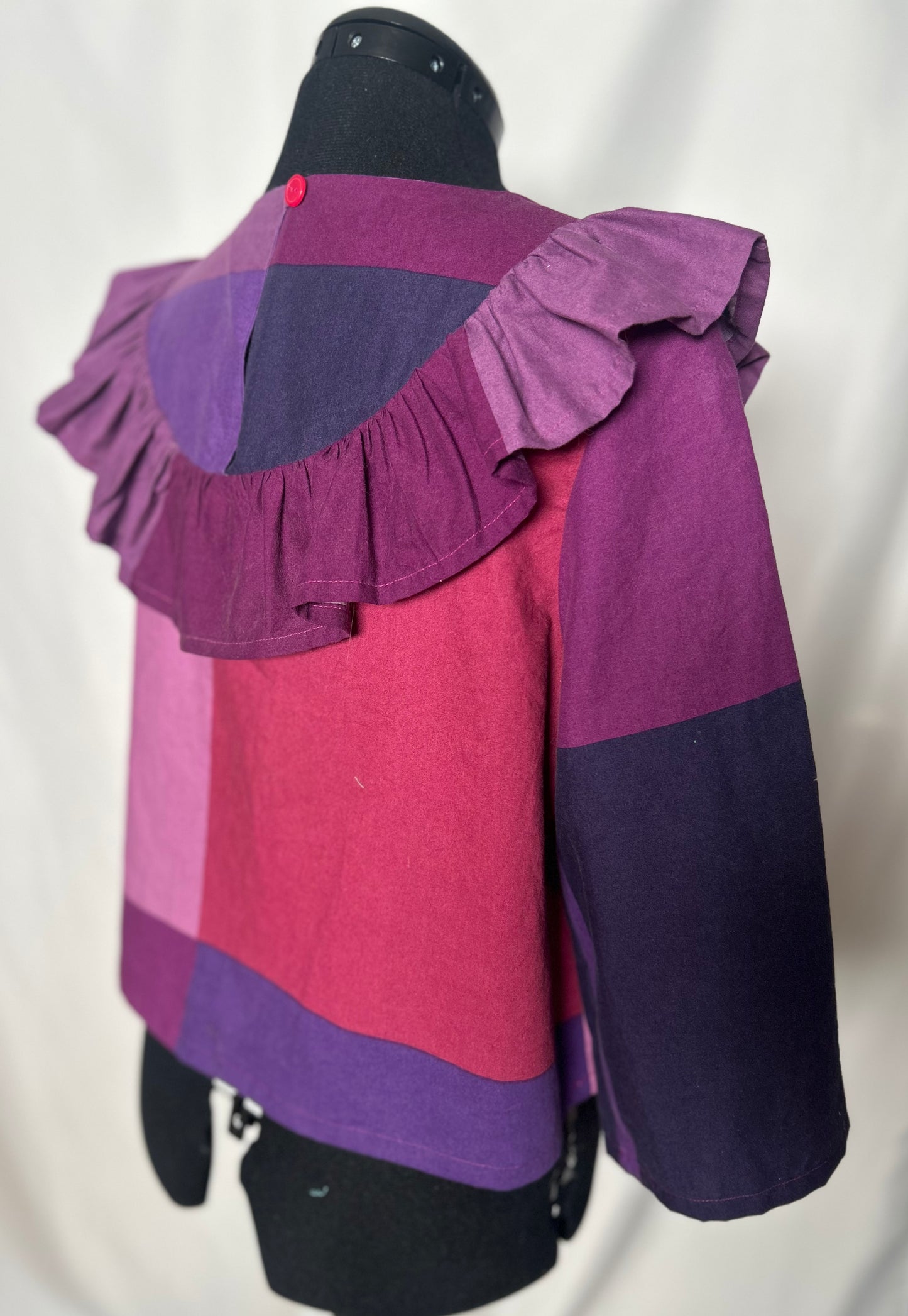 Handmade Upcycled Long Sleeve Ruffle Top