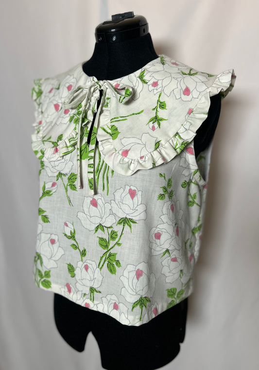 Handmade Upcycled Ruffle Collar Top