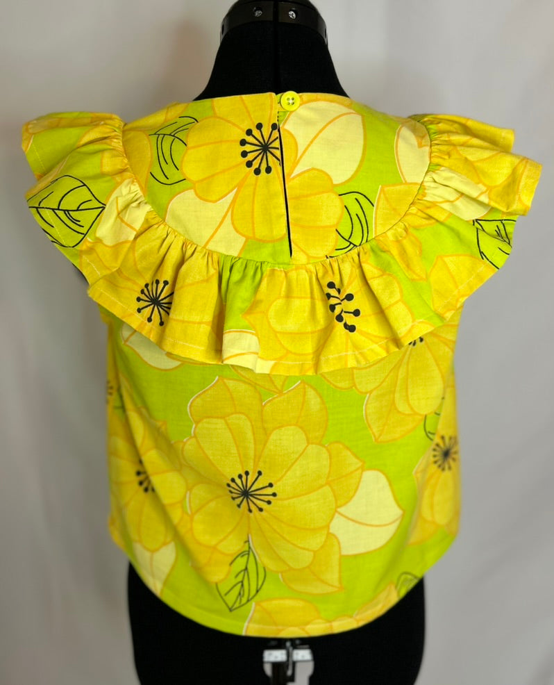 Handmade Upcycled Cotton Ruffle Top