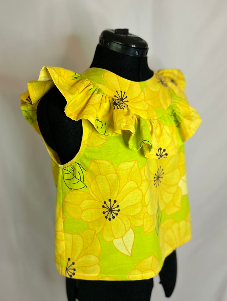 Handmade Upcycled Cotton Ruffle Top