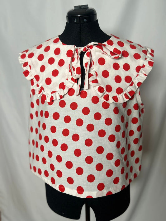 Handmade Upcycled Ruffle Collar Top