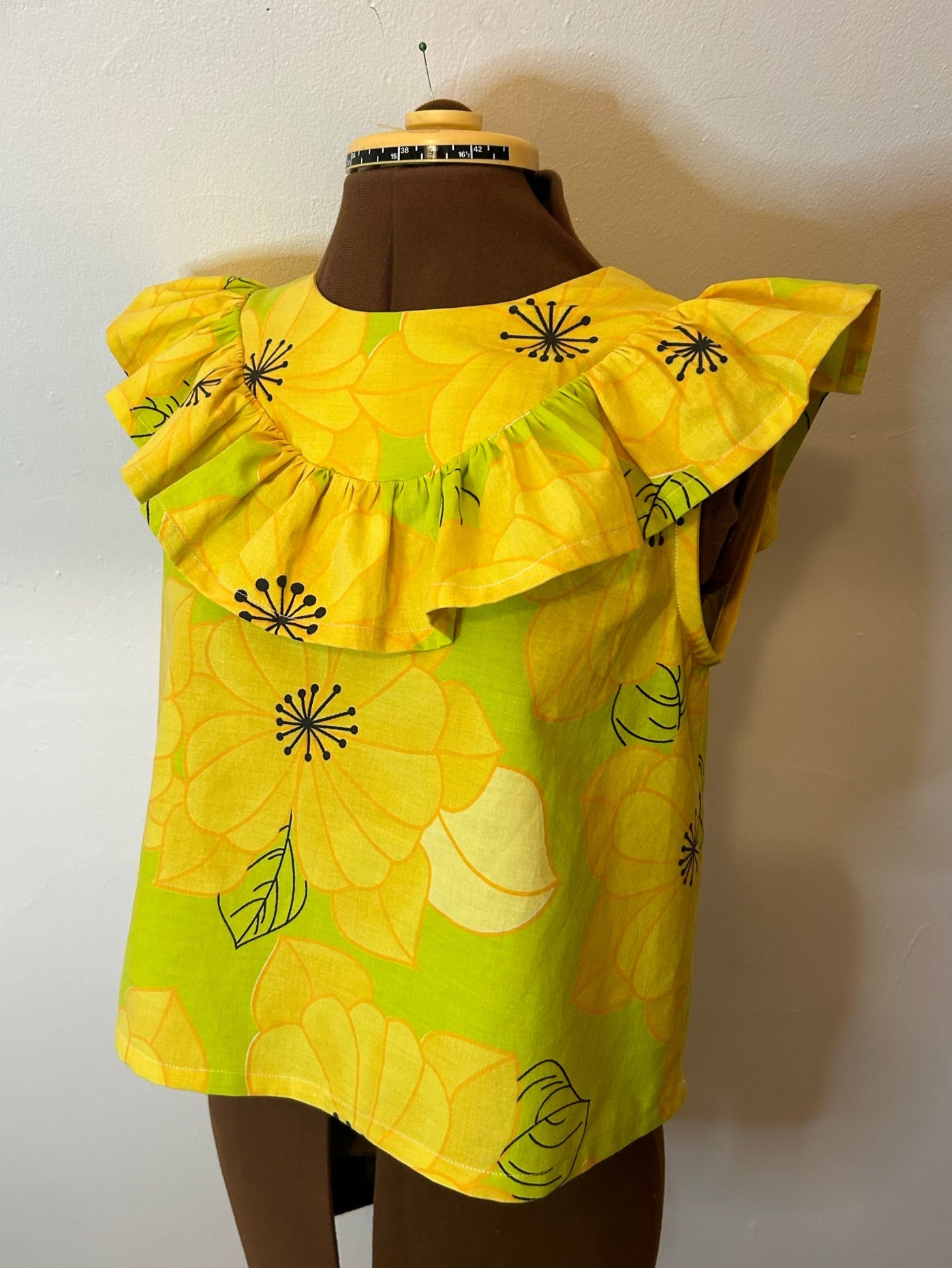 Handmade Upcycled Cotton Ruffle Top