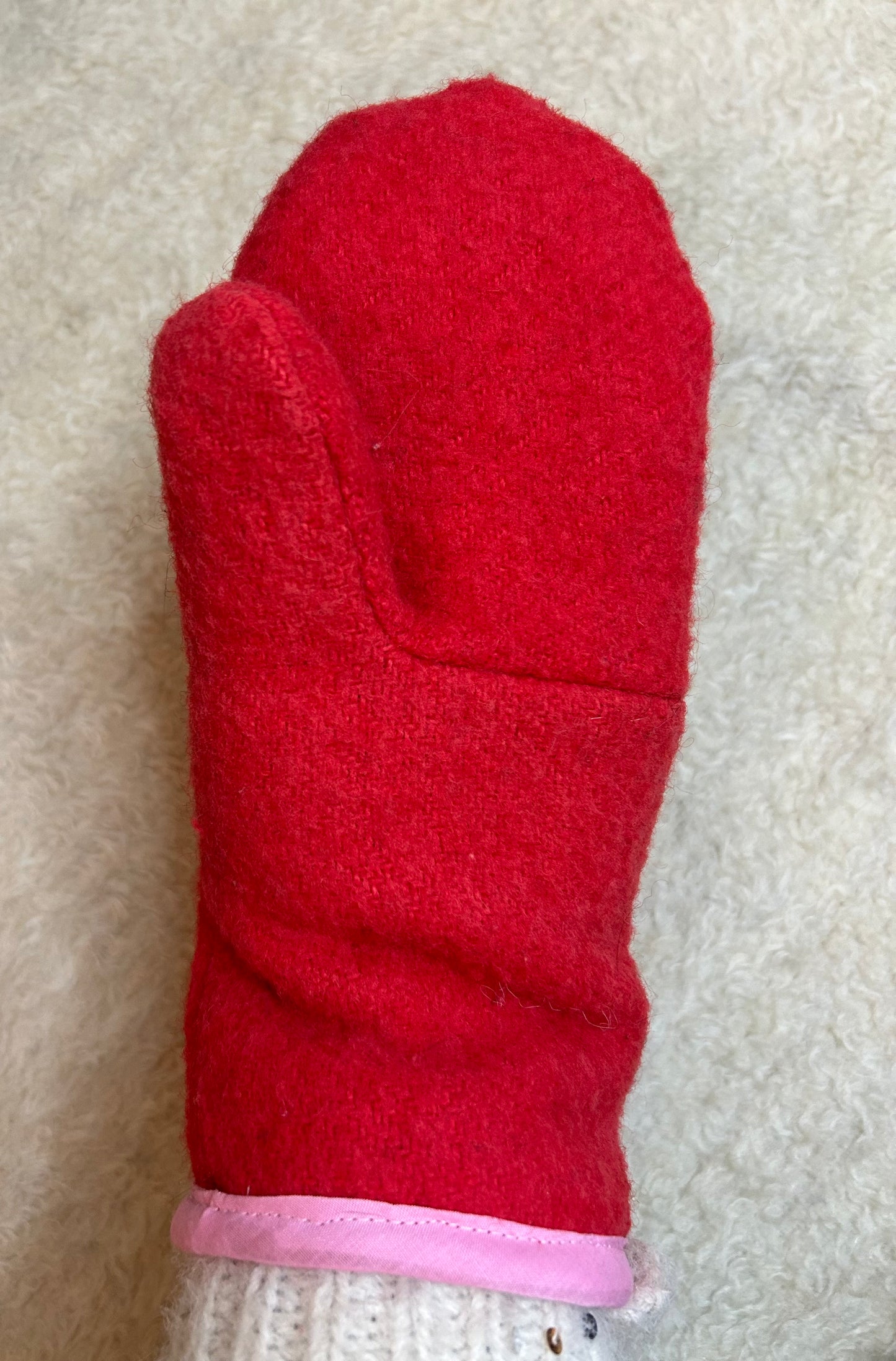 Handmade Upcycled Fleece-Lined Wool Mittens