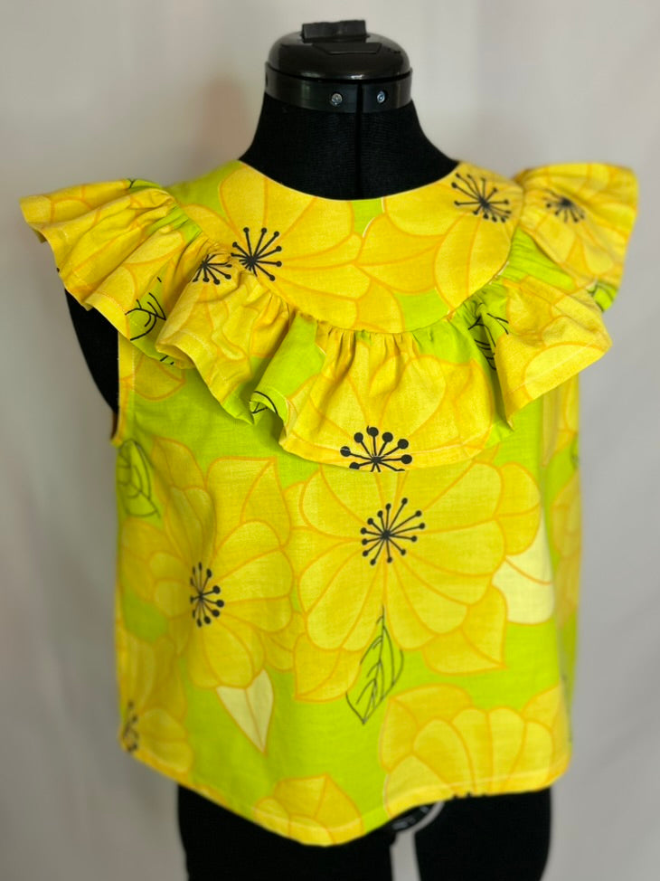 Handmade Upcycled Cotton Ruffle Top