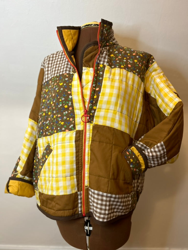 upcycled vintage quilt bomber jacket