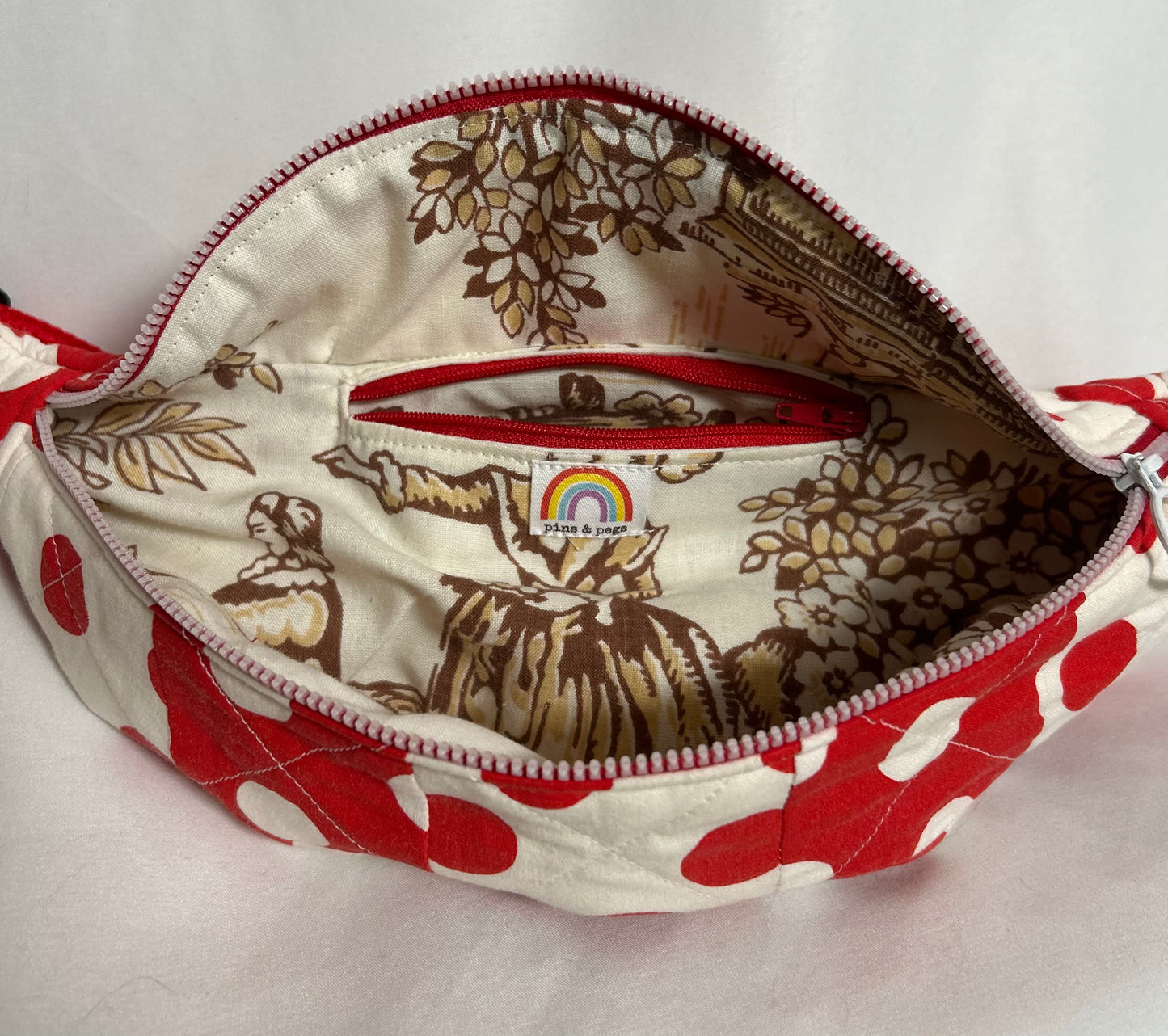 Handmade Upcycled Quilted Polka Dot Hip Bag, Fanny Pack