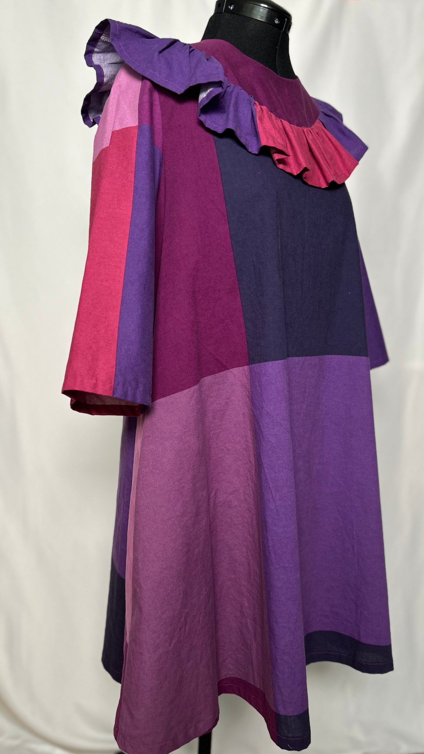 Handmade Upcycled A-Line Cotton Dress with Pockets