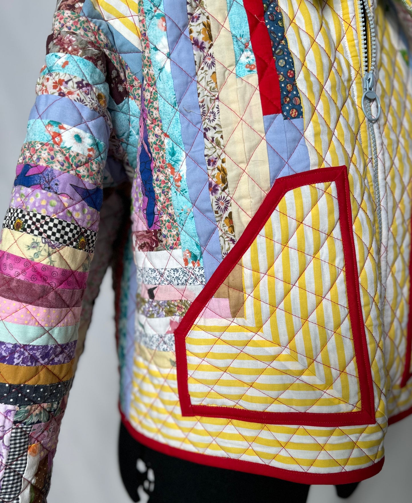 Handmade Upcycled Colourful Quilt Jacket