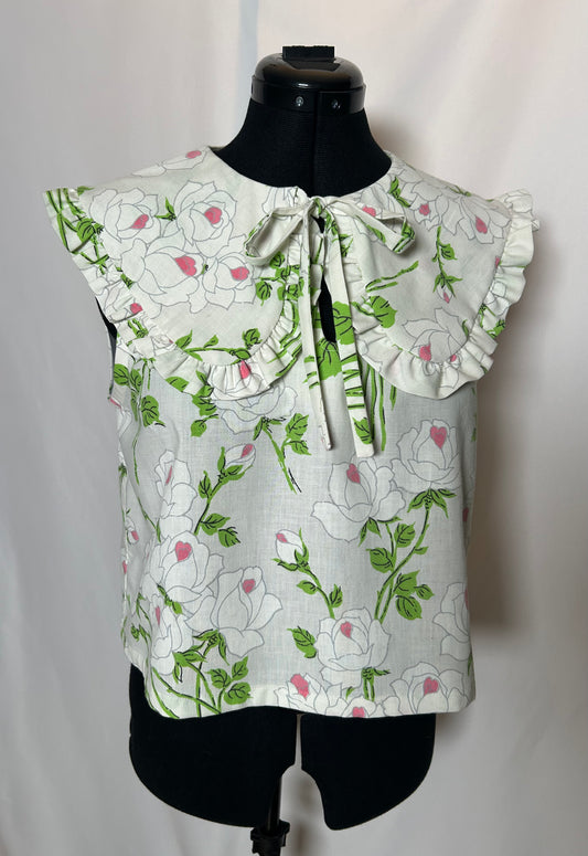 Handmade Upcycled Ruffle Collar Top