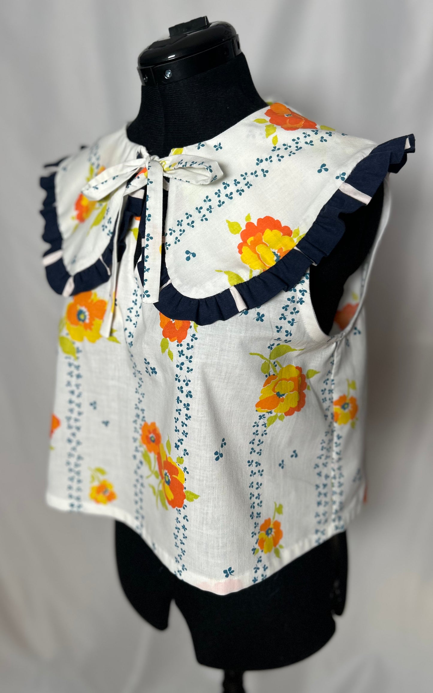 Handmade Upcycled Ruffle Collar Top