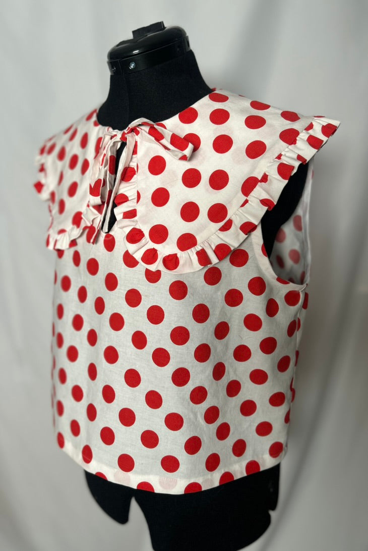 Handmade Upcycled Ruffle Collar Top