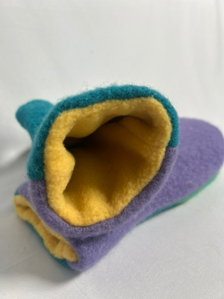 Handmade Upcycled Colour Block Wool Mittens