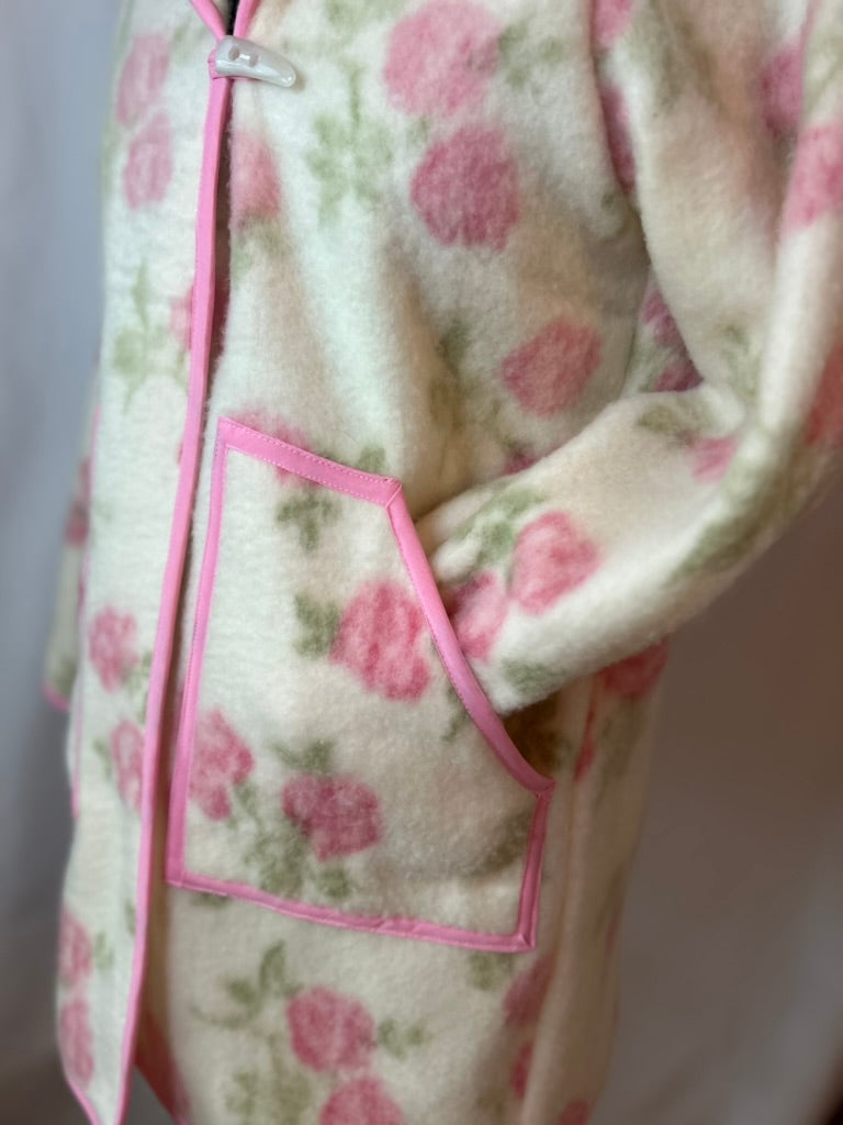 Handmade Upcycled Rose Blanket Coat- One-of-a-kind and Sustainable