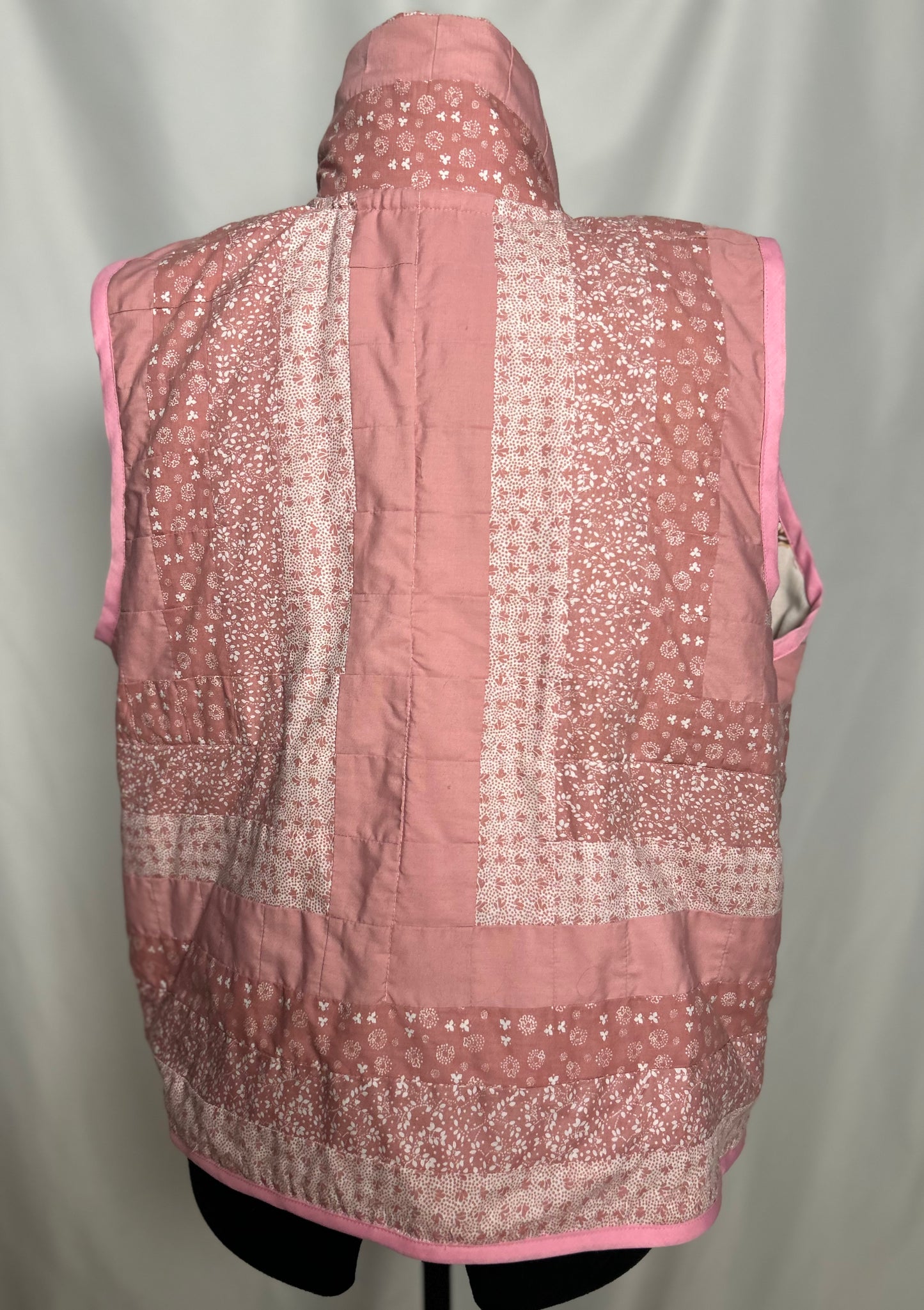 Handmade Upcycled Pink Quilt Vest
