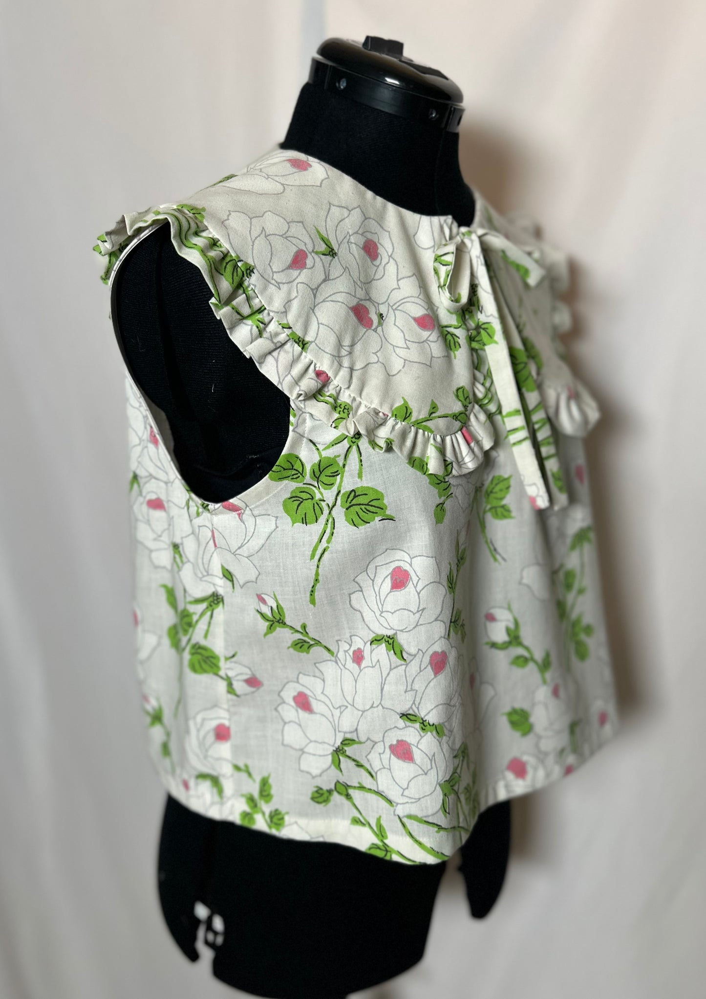 Handmade Upcycled Ruffle Collar Top