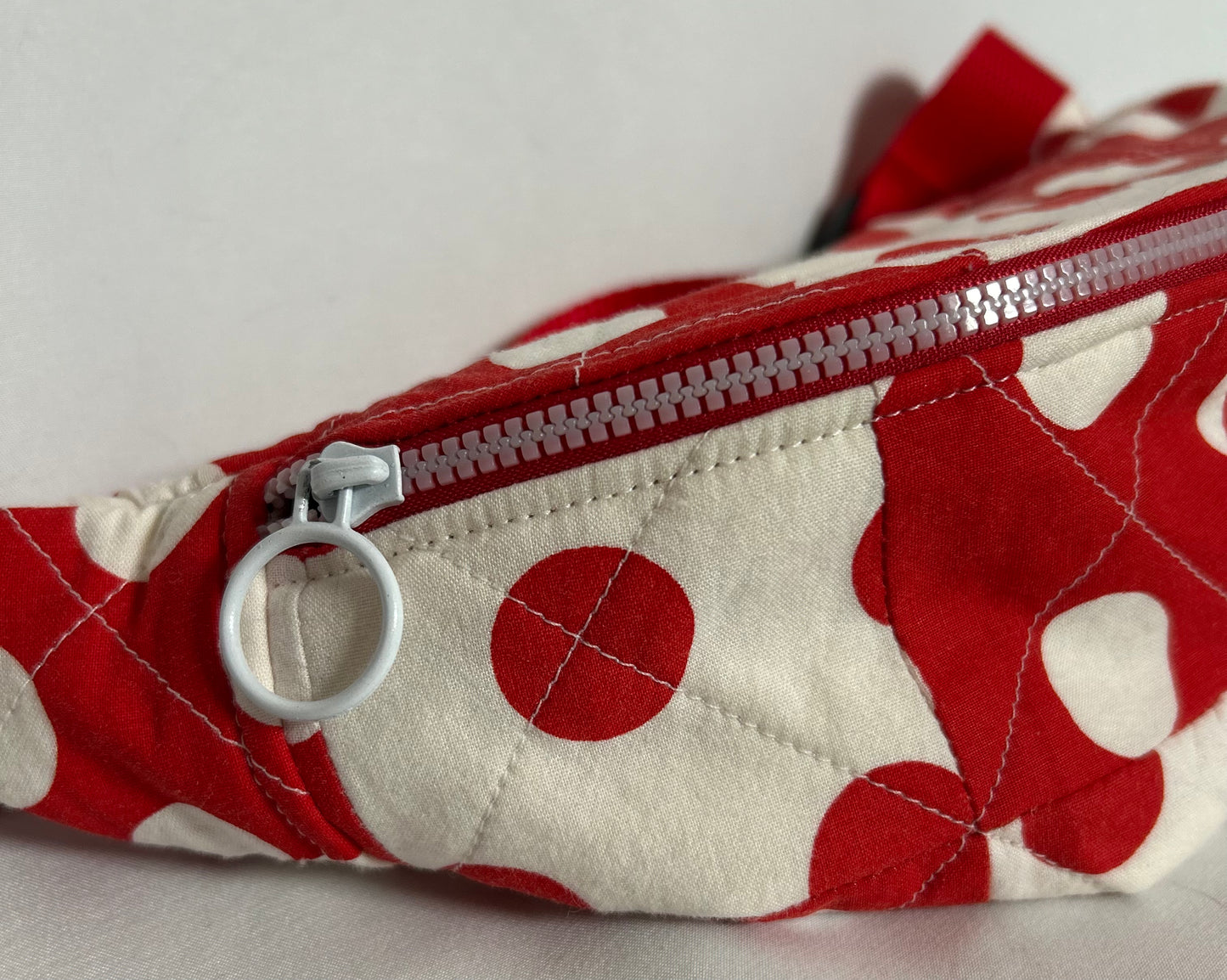 Handmade Upcycled Quilted Polka Dot Hip Bag, Fanny Pack