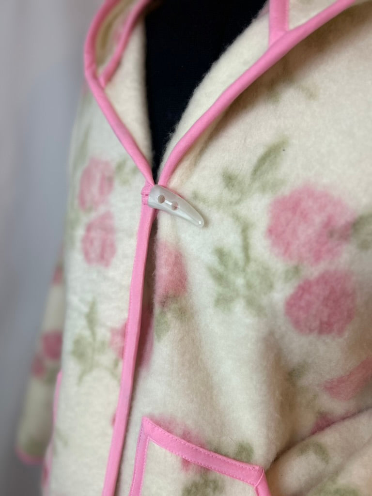 Handmade Upcycled Rose Blanket Coat- One-of-a-kind and Sustainable