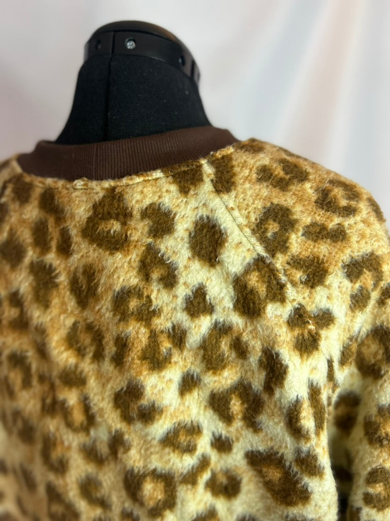 Handmade Upcycled Leopard Blanket Sweatshirt
