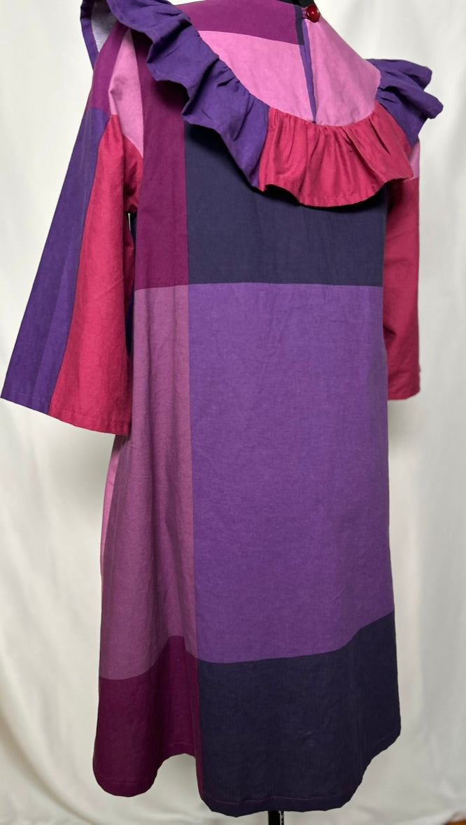 Handmade Upcycled A-Line Cotton Dress with Pockets
