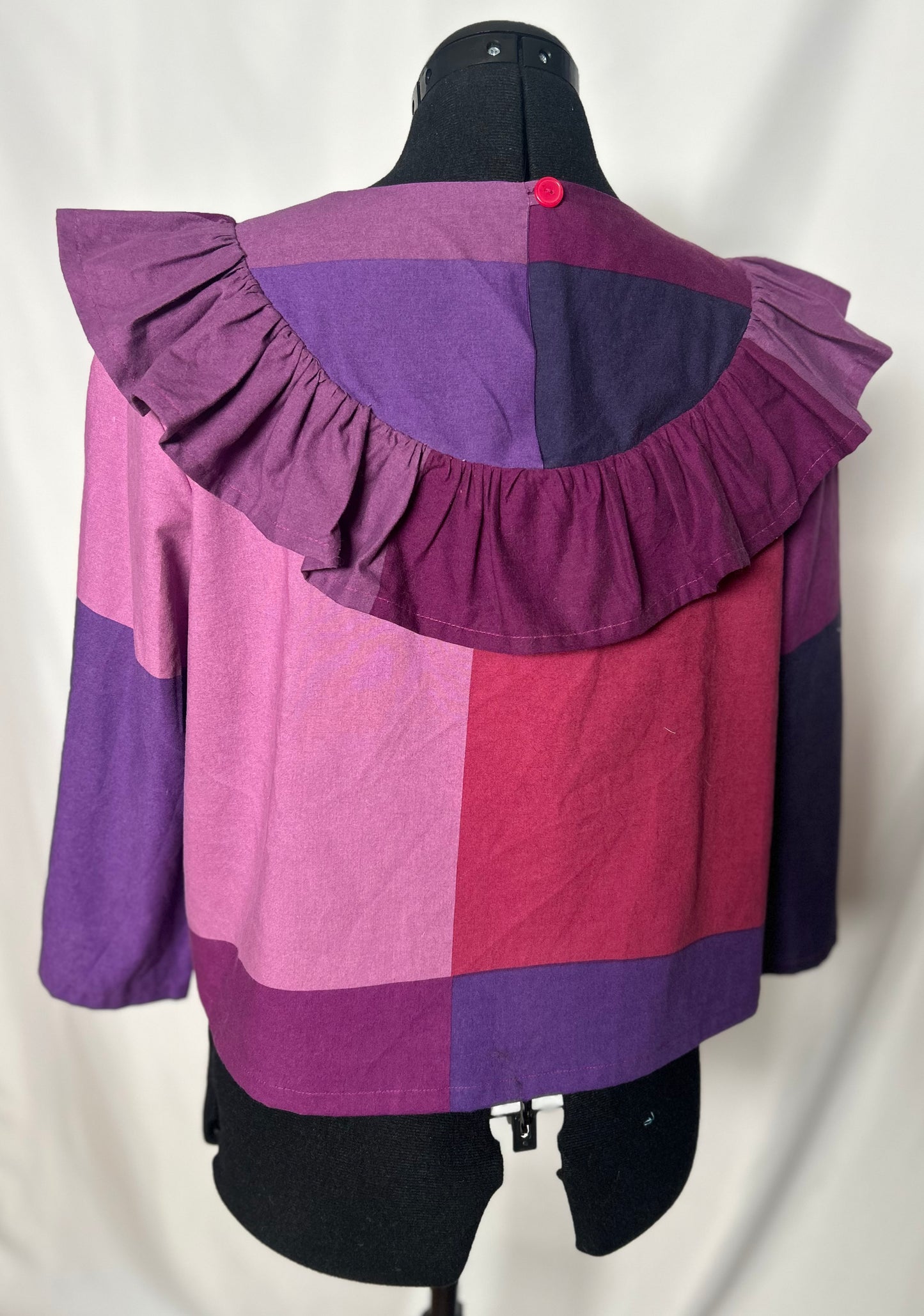 Handmade Upcycled Long Sleeve Ruffle Top