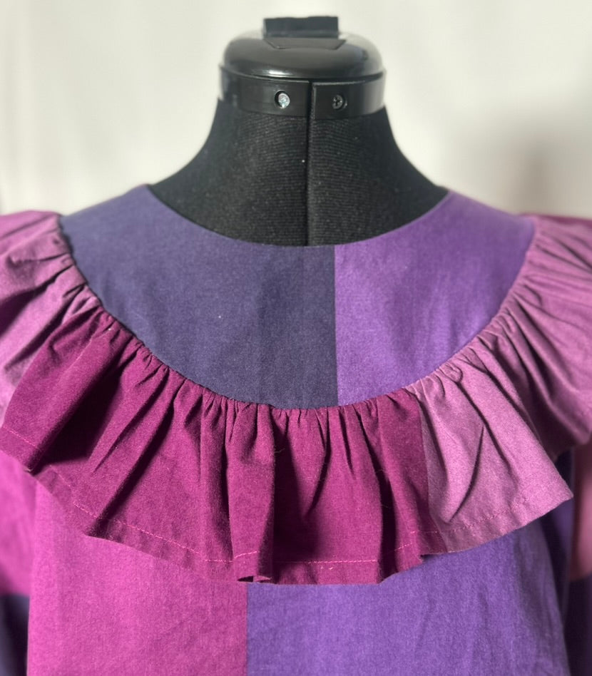 Handmade Upcycled Long Sleeve Ruffle Top