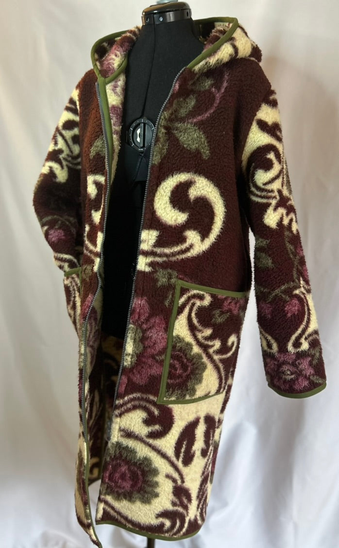 Handmade Upcycled Floral Blanket Coat