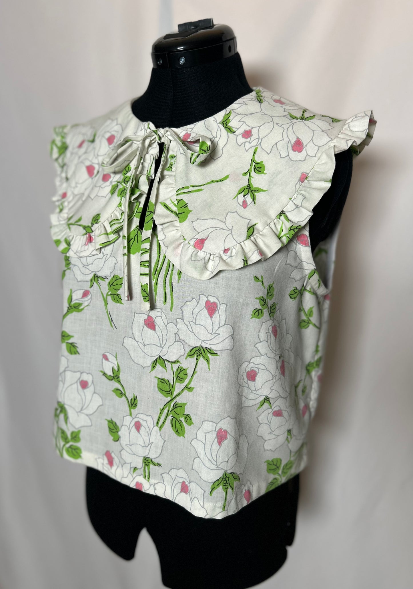 Handmade Upcycled Ruffle Collar Top