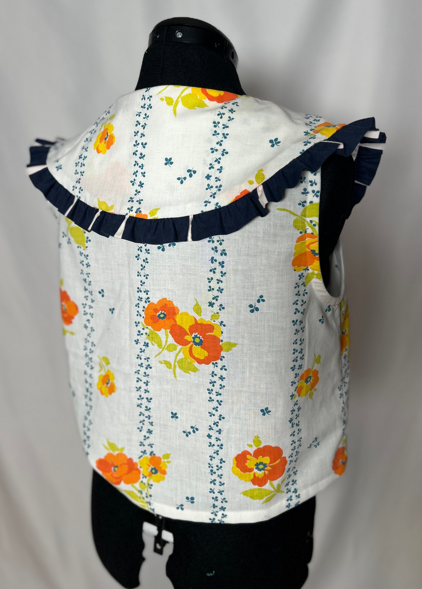 Handmade Upcycled Ruffle Collar Top