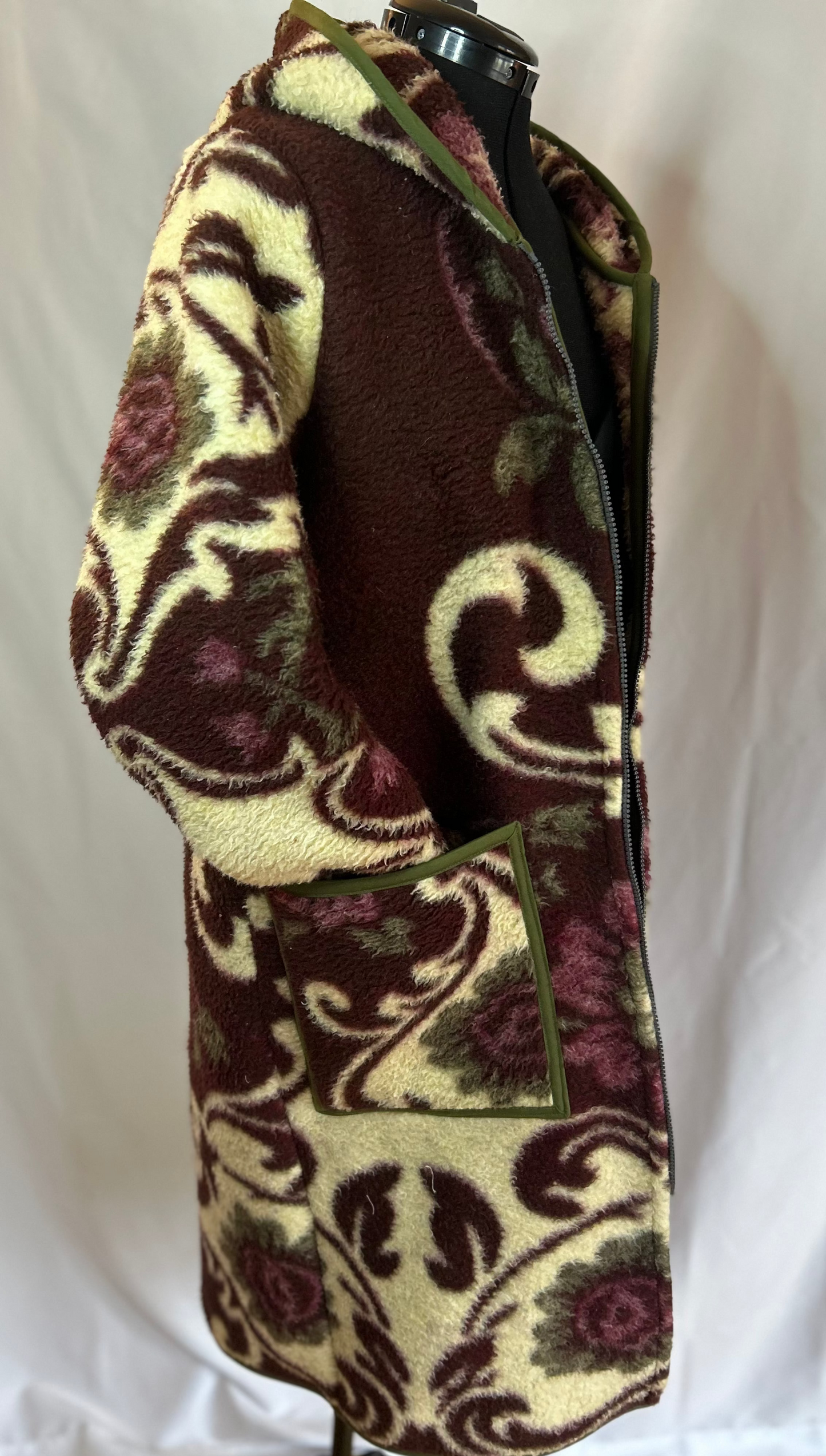 Handmade Upcycled Floral Blanket Coat
