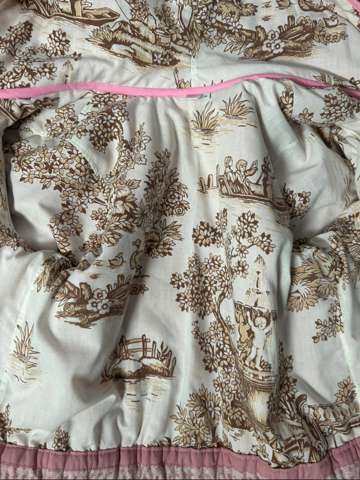 Handmade Upcycled Pink Quilt Hoodie Jacket- Sustainable and One-Of-A-Kind
