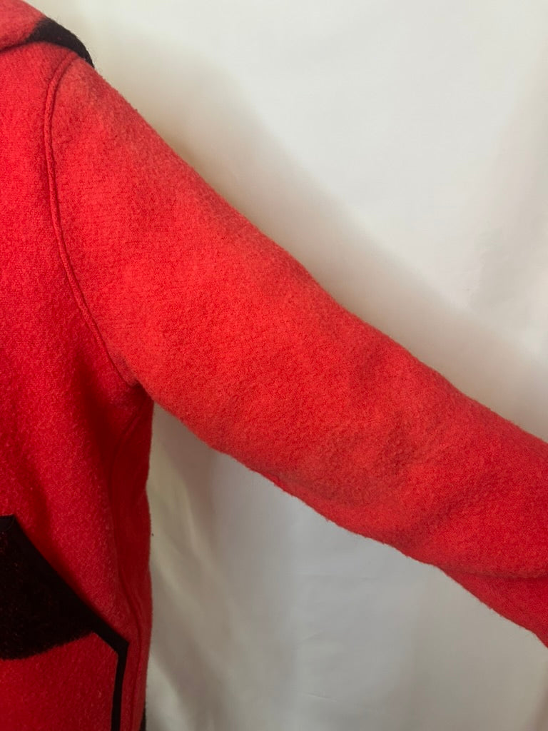 Upcycled Red and Black Vintage Wool Blanket Coat