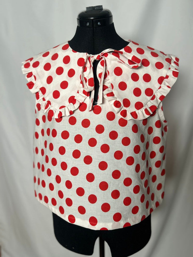 Handmade Upcycled Ruffle Collar Top