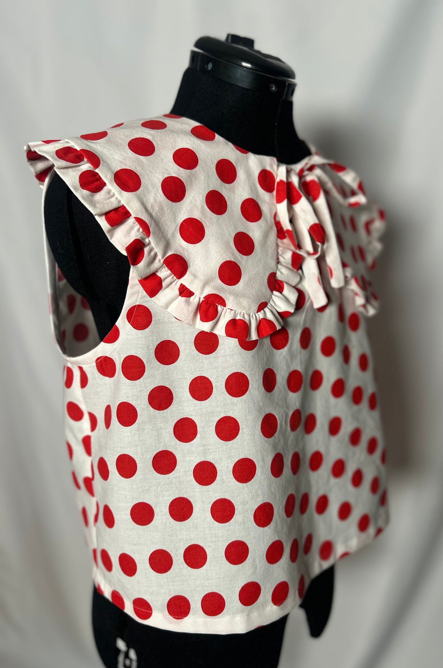 Handmade Upcycled Ruffle Collar Top