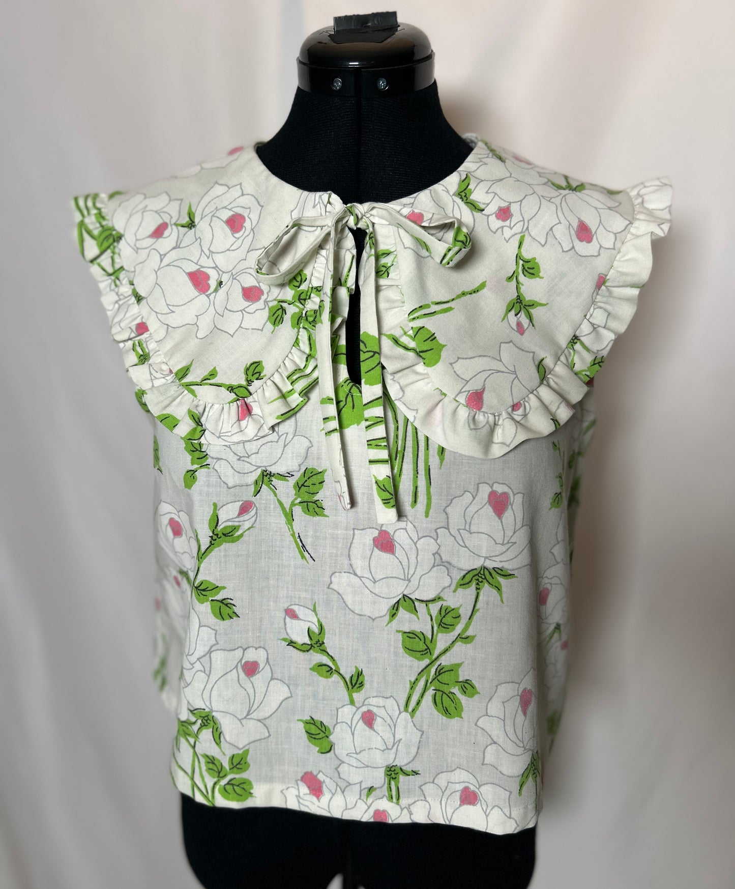 Handmade Upcycled Ruffle Collar Top