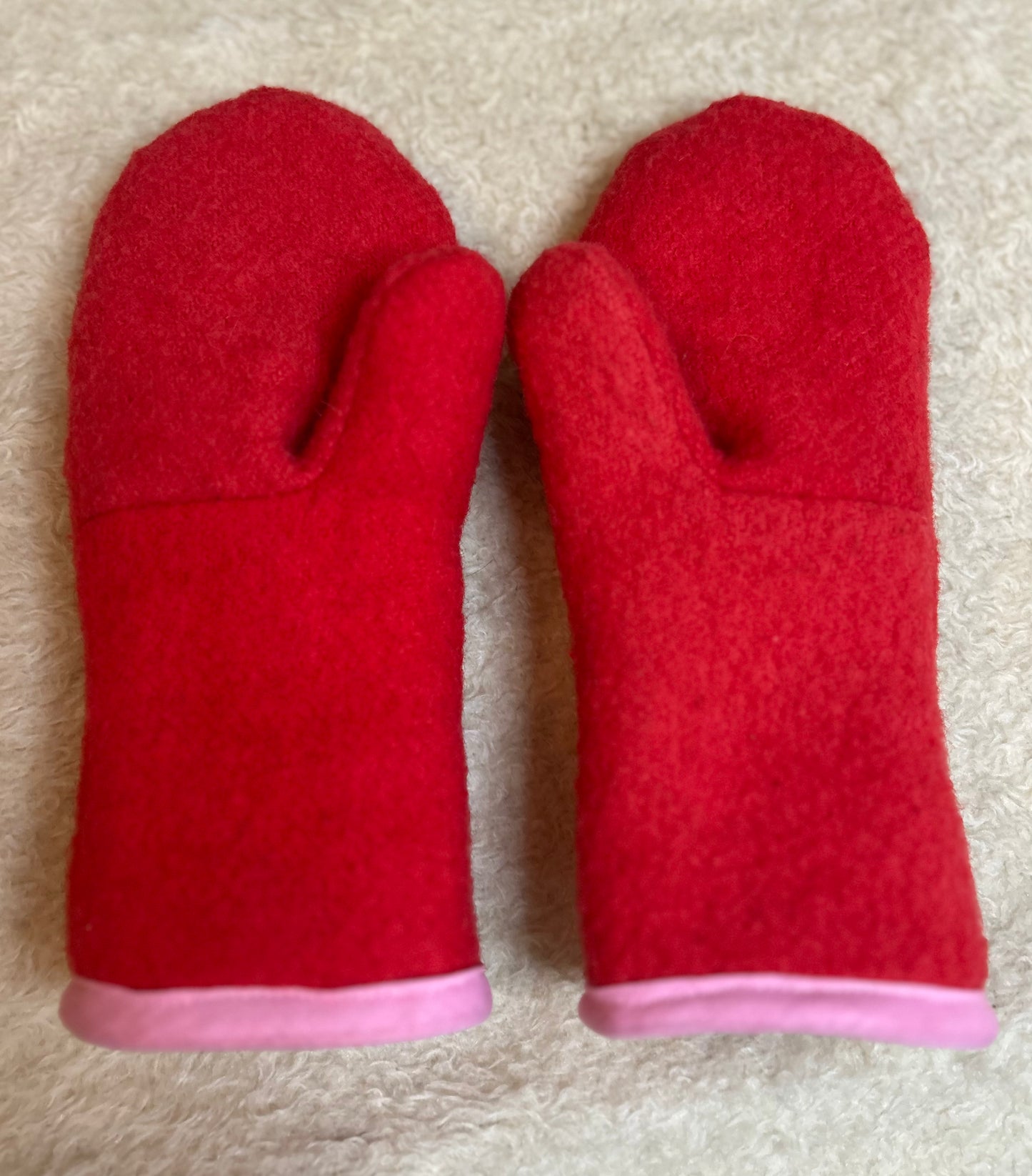 Handmade Upcycled Fleece-Lined Wool Mittens