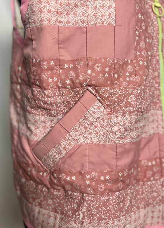 Handmade Upcycled Pink Quilt Vest