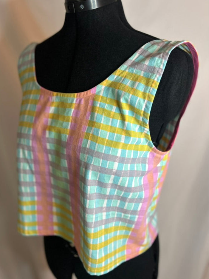 Handmade Upcycled Scoop Back Boxy Tank