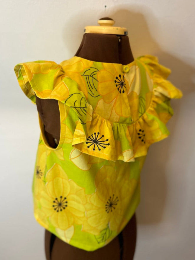 Handmade Upcycled Cotton Ruffle Top