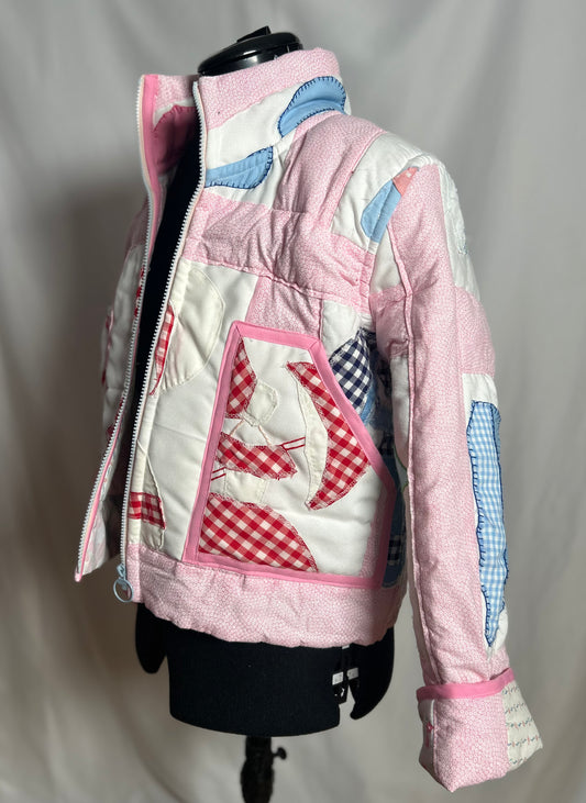 Handmade Upcycled Quilt Shortie Coat