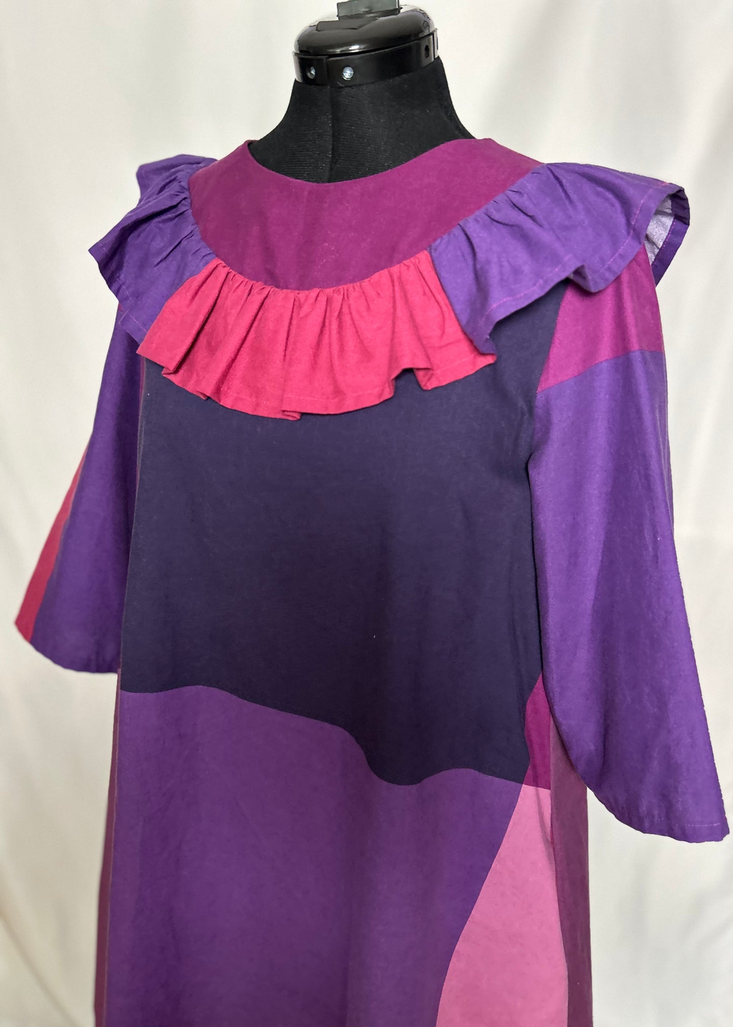 Handmade Upcycled A-Line Cotton Dress with Pockets