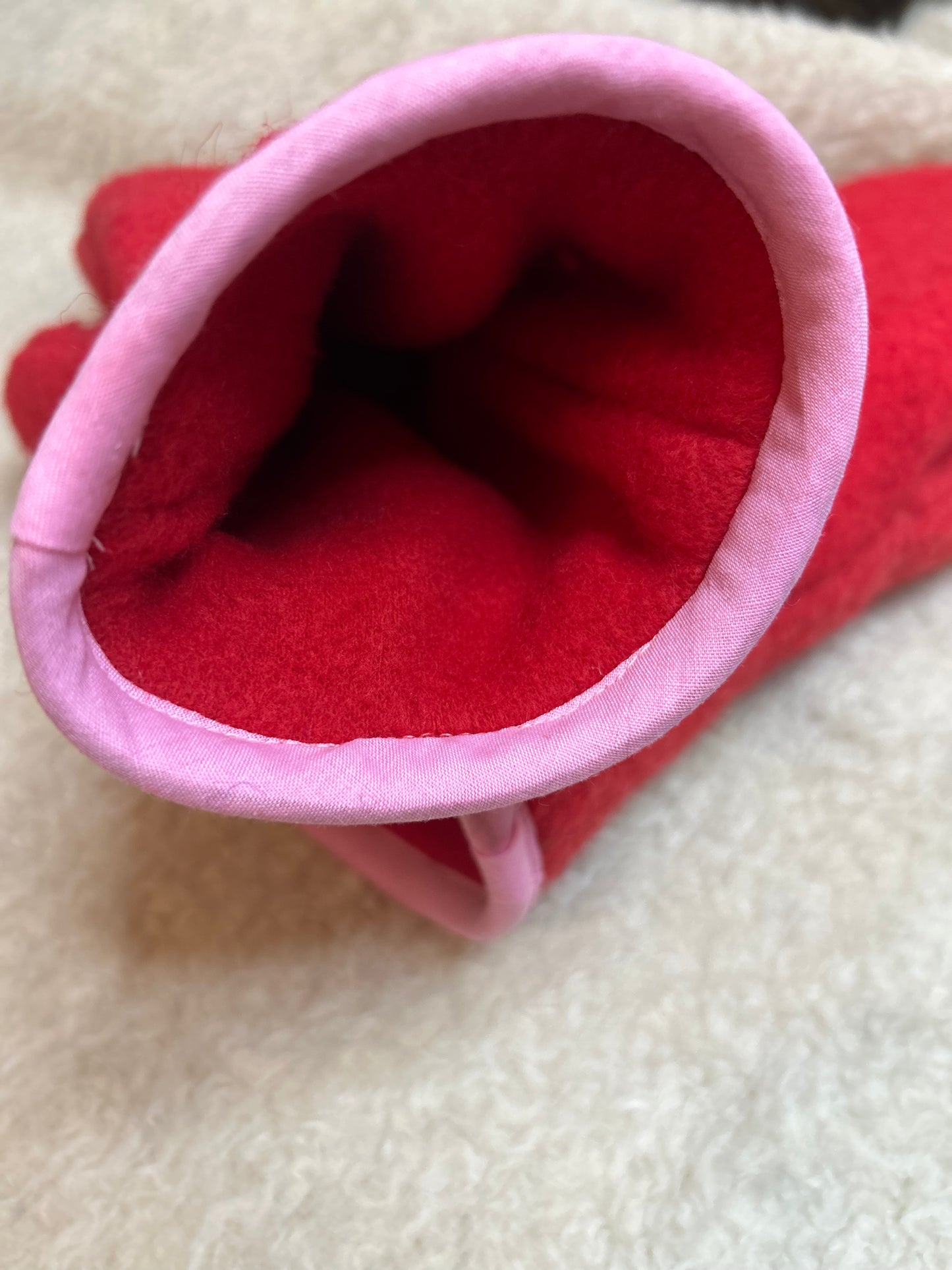Handmade Upcycled Fleece-Lined Wool Mittens