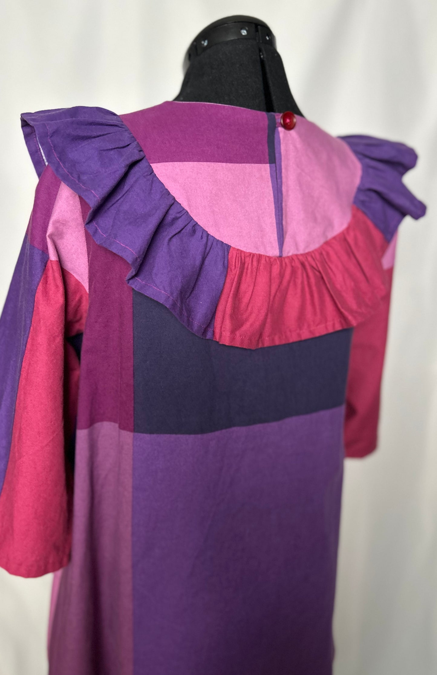 Handmade Upcycled A-Line Cotton Dress with Pockets