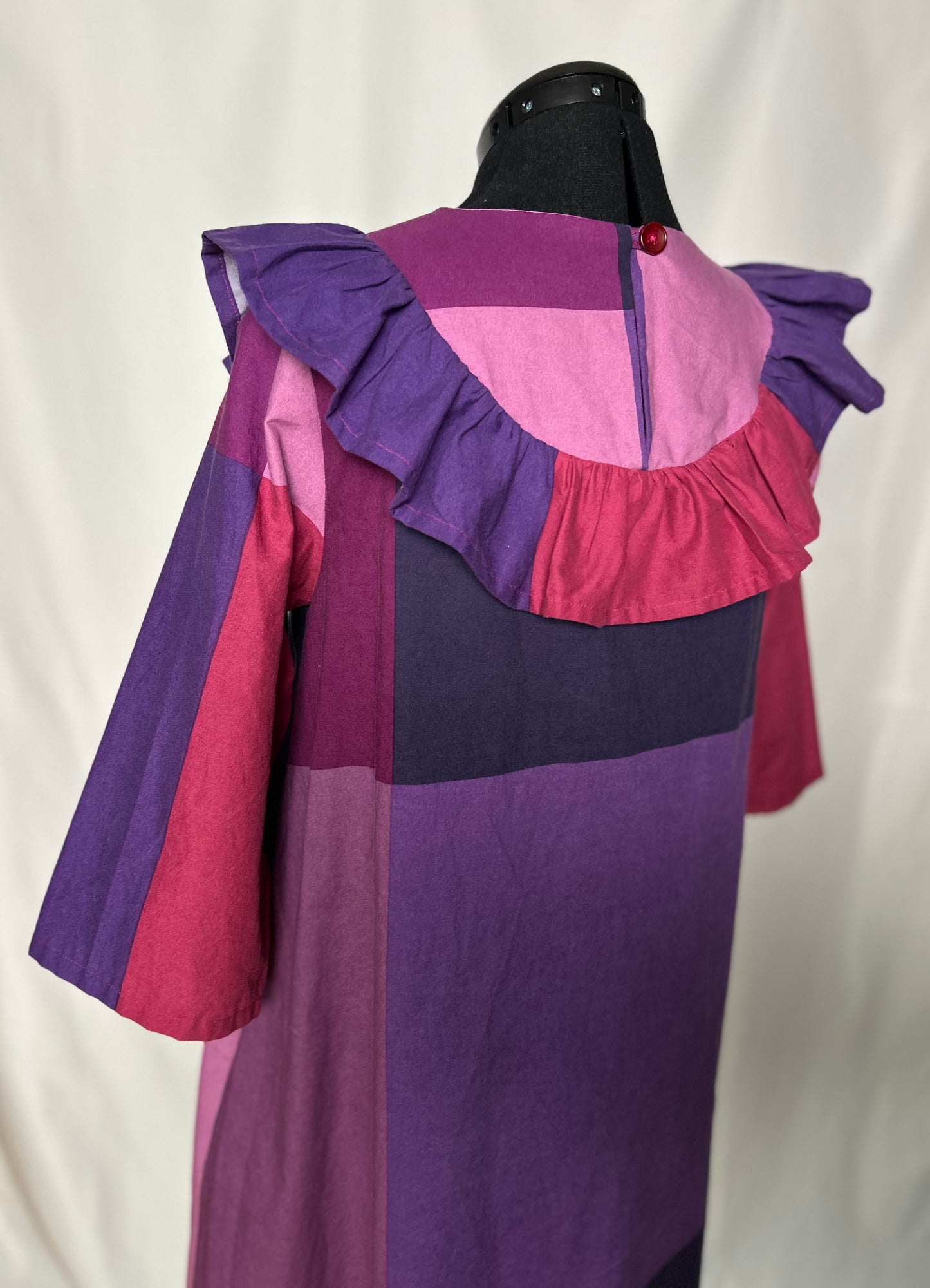 Handmade Upcycled A-Line Cotton Dress with Pockets