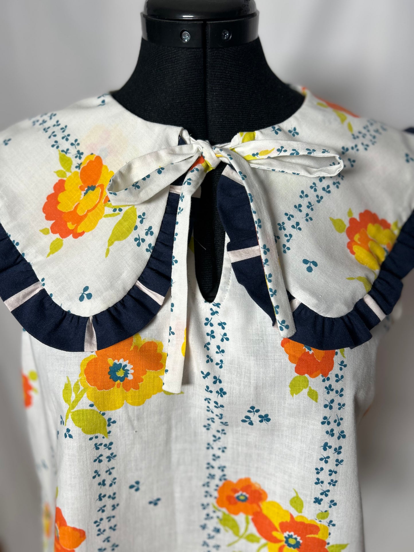 Handmade Upcycled Ruffle Collar Top