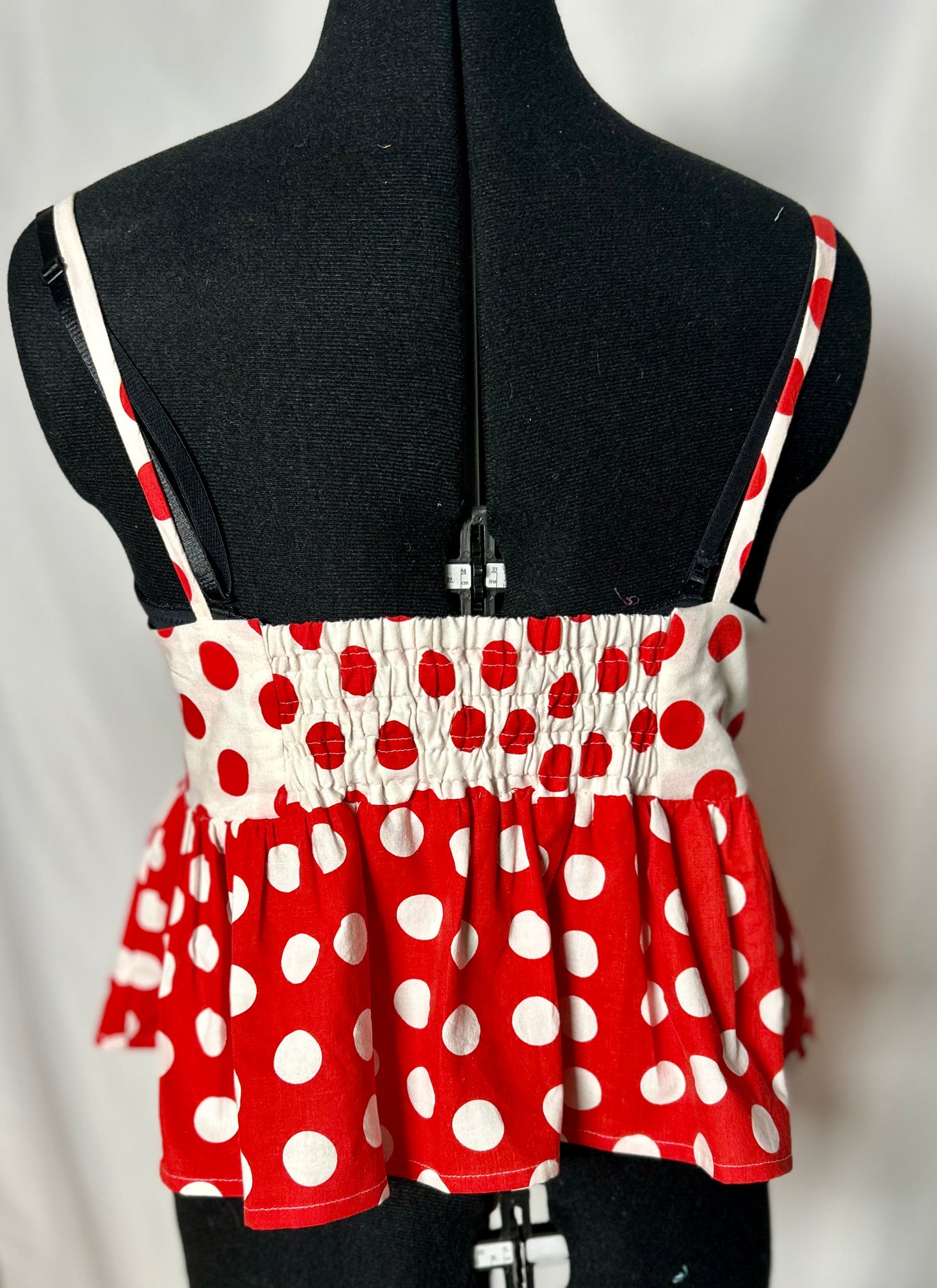 Handmade Upcycled Polka Dot Ruffle Tank