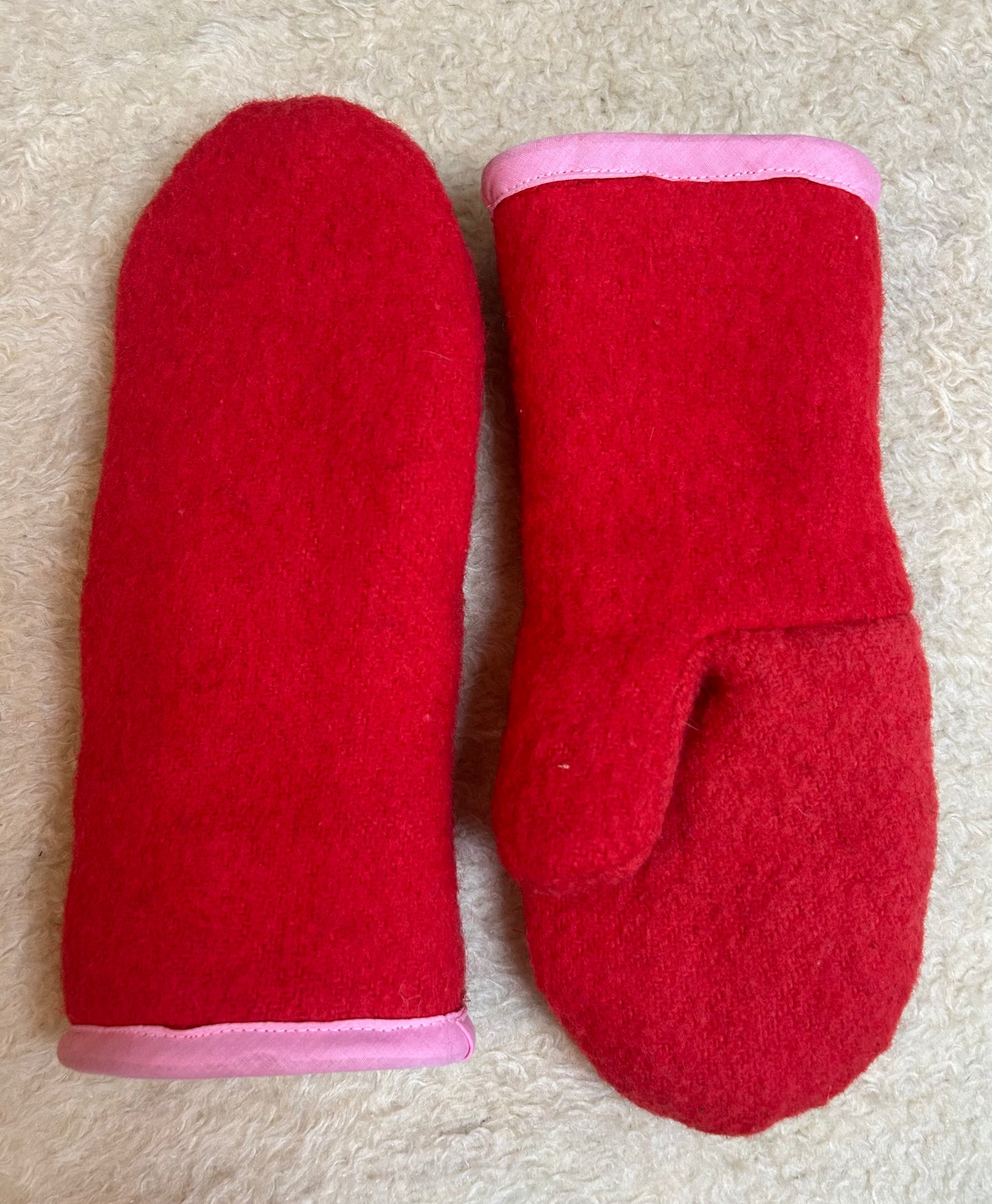 Handmade Upcycled Fleece-Lined Wool Mittens