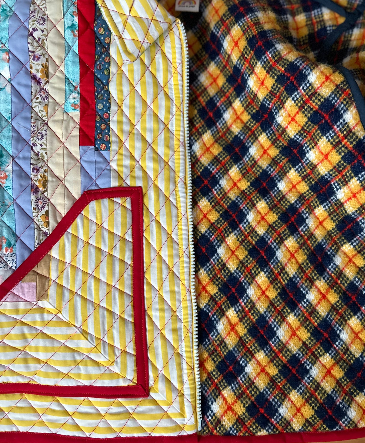 Handmade Upcycled Colourful Quilt Jacket