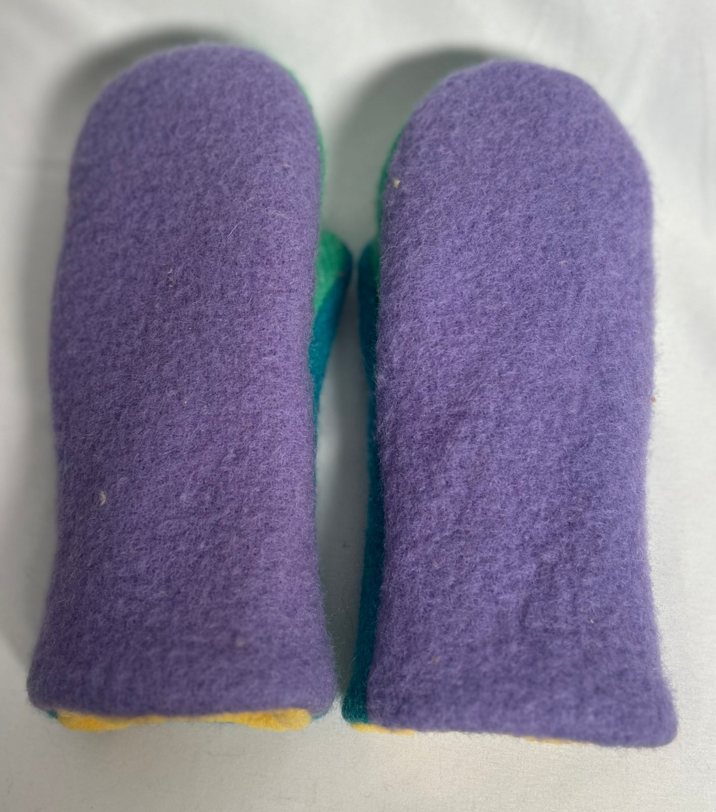 Handmade Upcycled Colour Block Wool Mittens
