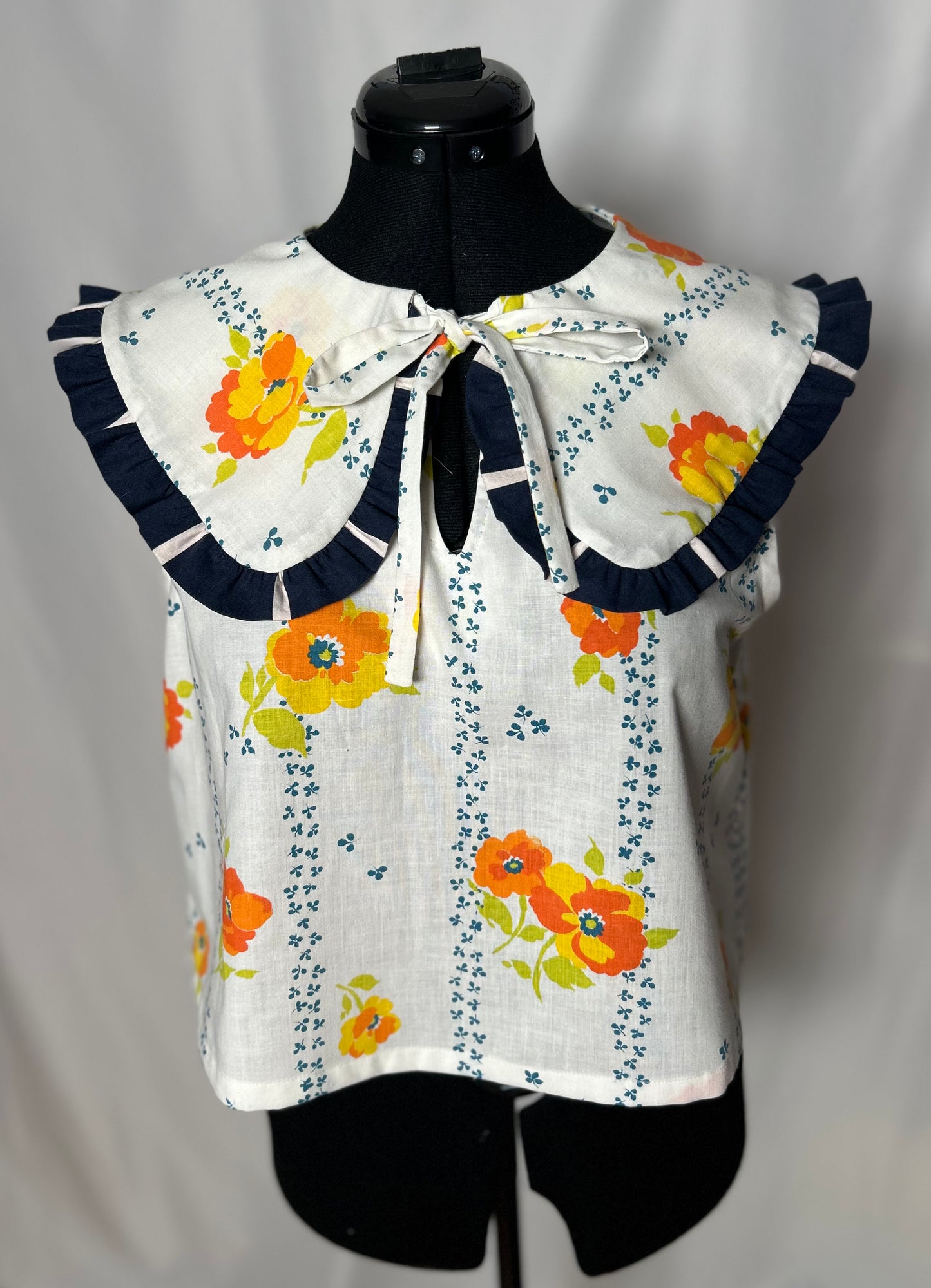 Handmade Upcycled Ruffle Collar Top