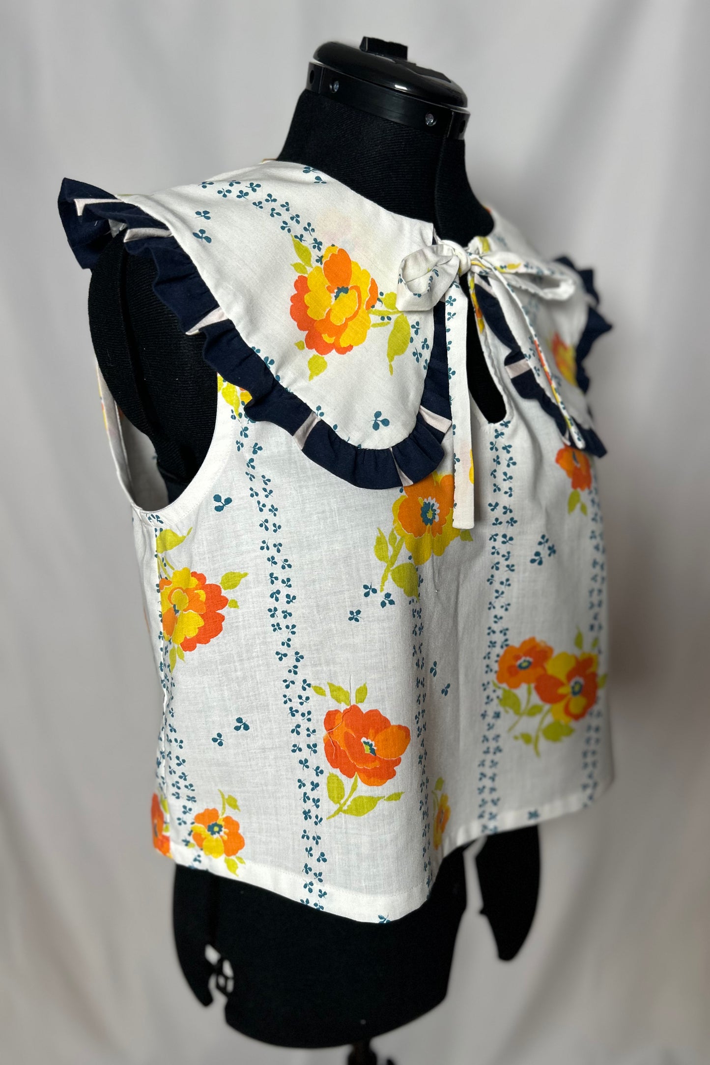 Handmade Upcycled Ruffle Collar Top